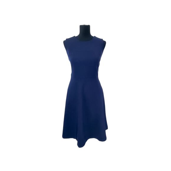 Lands' End Navy Blue Sleeveless Fit & Flare Dress - Picture 1 of 9